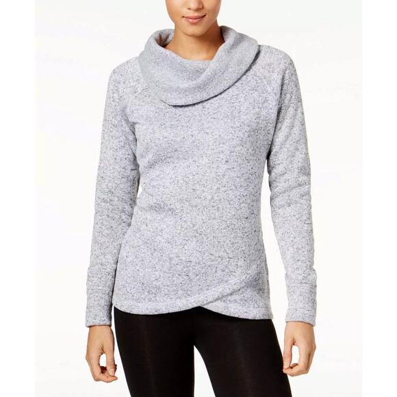 Ideology Sweater Women's Size M Charcoal Gray Cowl Neck Active Pullover - Picture 4 of 10